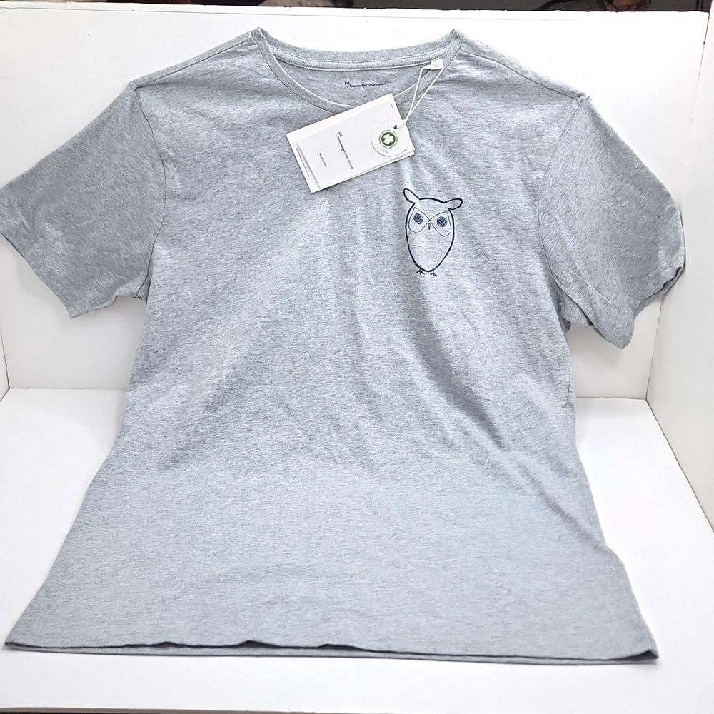 Knowledge cotton apparel gray t-shirt for men